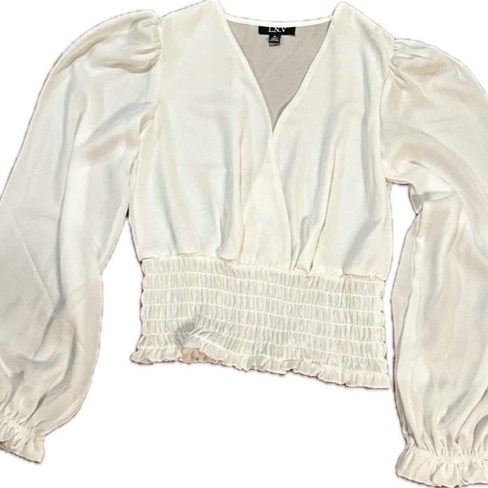 White Long Sleeve Blouse - Picture 5 of 7